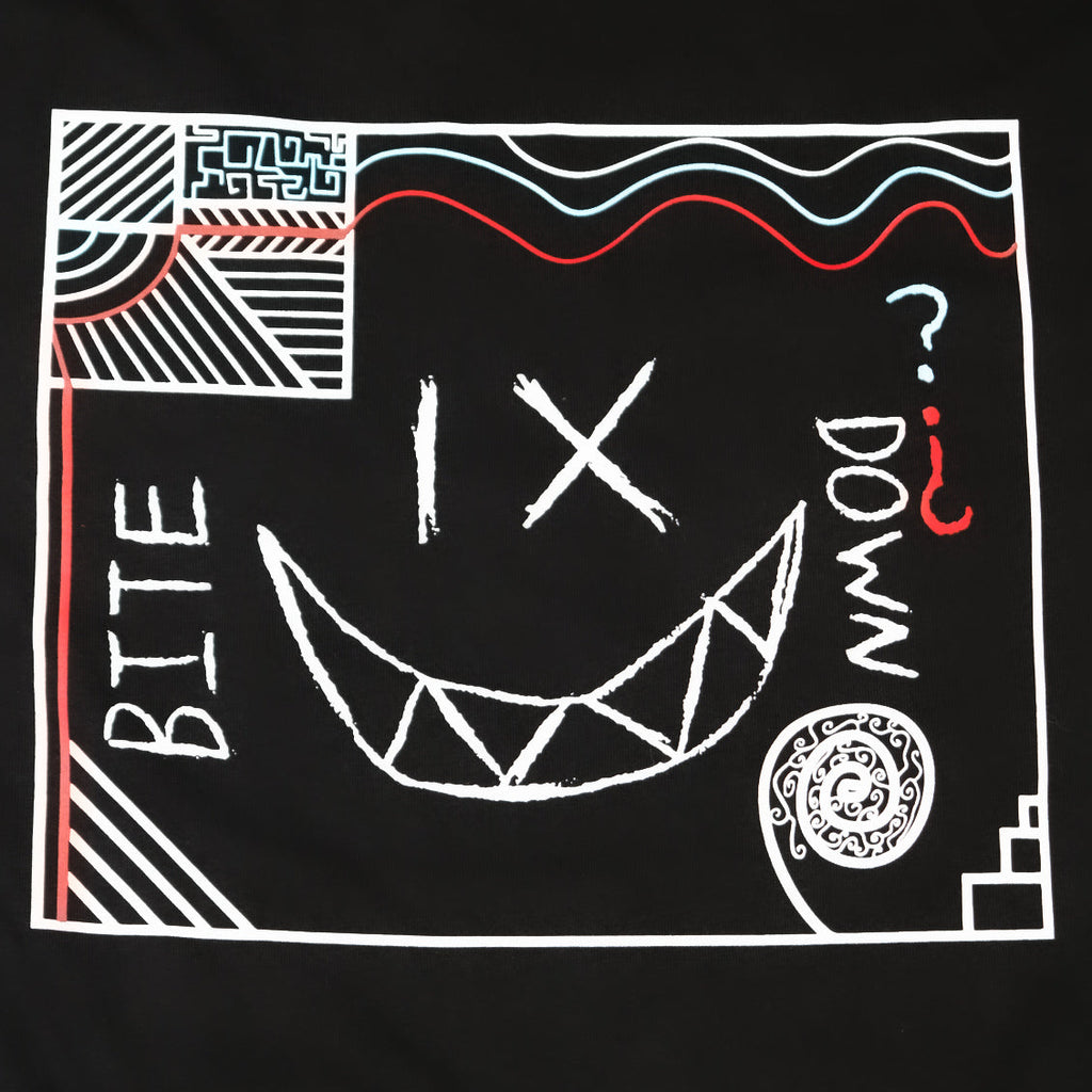 Close-up of the back print